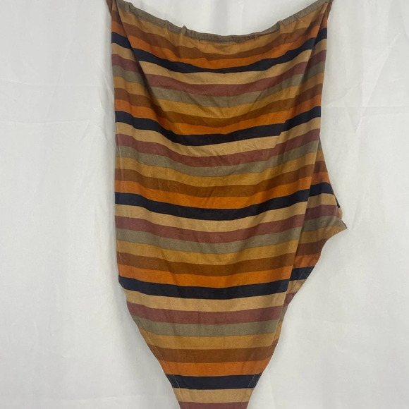 Vestique womens Tube Multicolor Striped bodysuit Size M - Picture 7 of 7